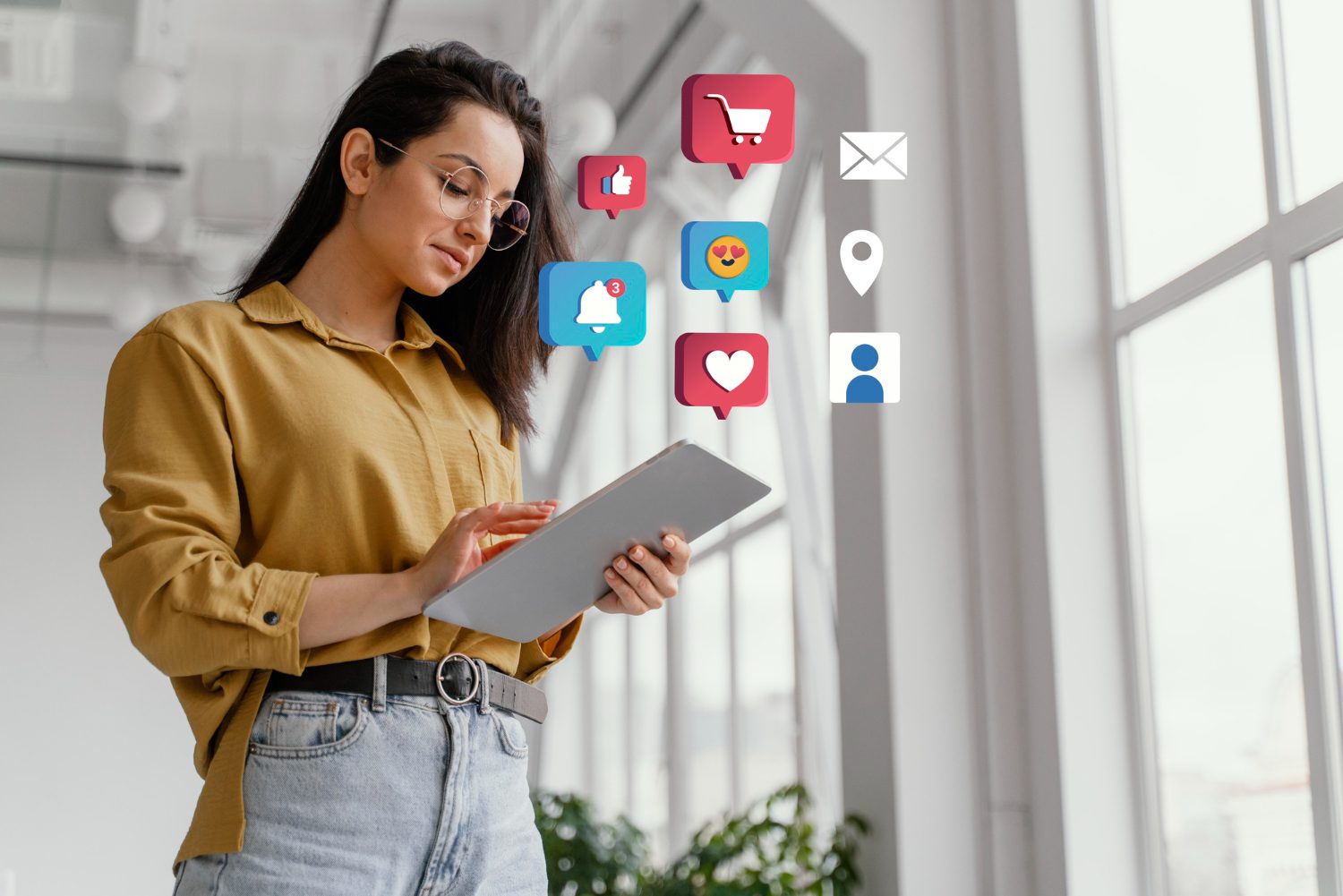 Social media marketing concept for marketing with applications.